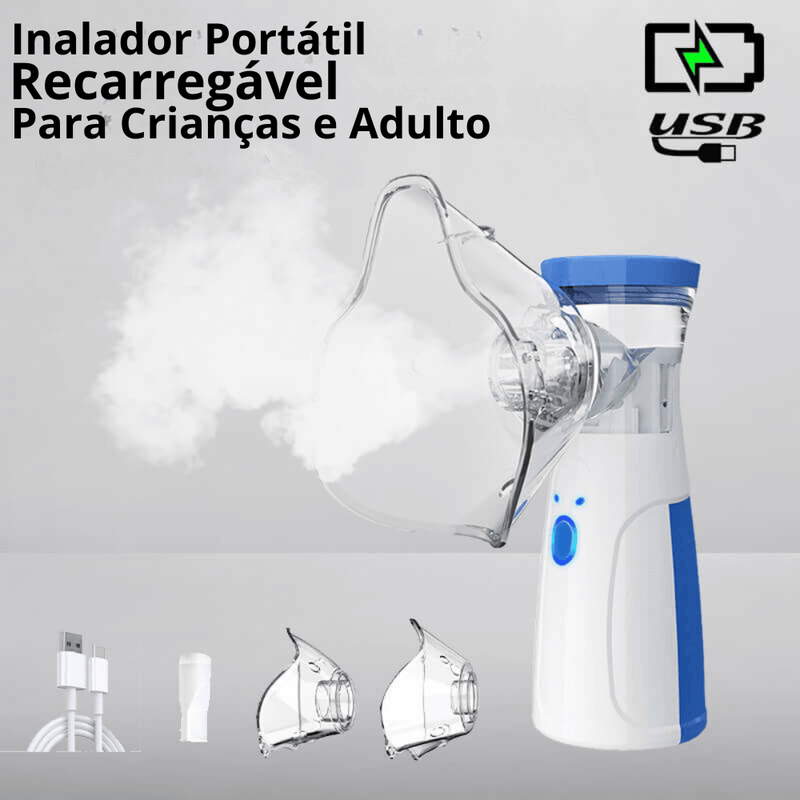 Respire Facilmente em Qualquer Lugar com o Mini Inalador Portátil!