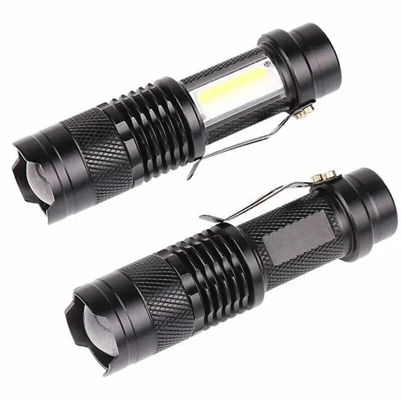 COB Mini Zoom Strong Light Flashlight Q5 Outdoor Waterproof,Strong Light Torch Mini Multifunctional Aluminium Alloy Flashlight