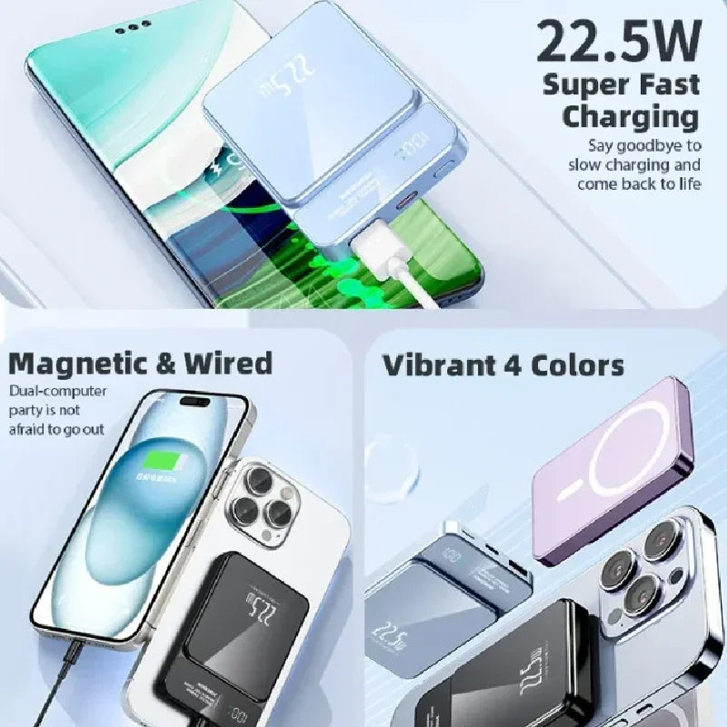 Xiaomi  30000mAh Magnetic Qi Wireless Charger Power Bank 22.5W Mini Powerbank For iPhone Samsung Huawei Fast Charging