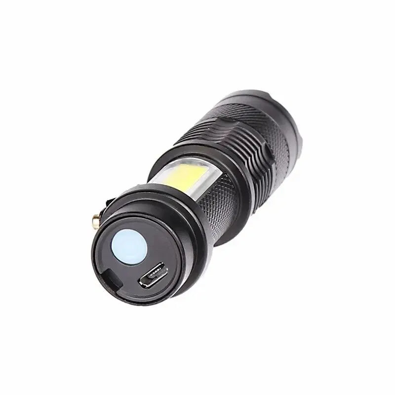 COB Mini Zoom Strong Light Flashlight Q5 Outdoor Waterproof,Strong Light Torch Mini Multifunctional Aluminium Alloy Flashlight